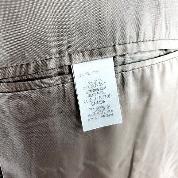 Lauren Ralph Lauren Wool 2 Button Blazer 44R Tan Glen Plaid Windowpane Blue - Picture 9 of 12